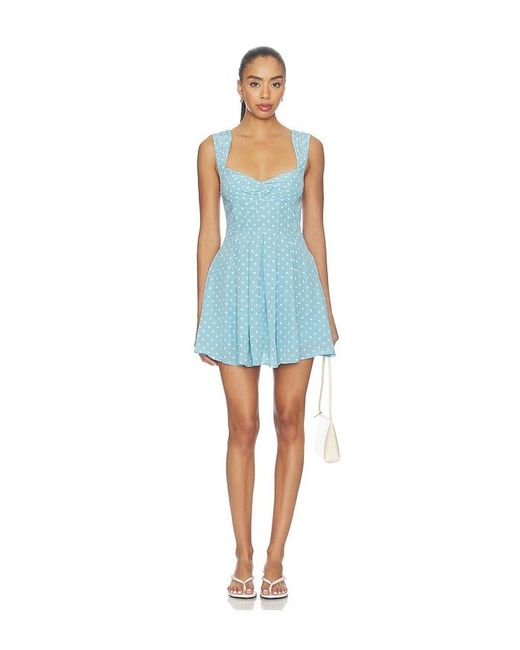 For Love & Lemons Blue August Mini Dress