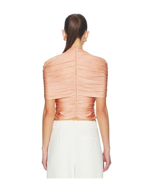 Mock Neck Ruched Top en Rose LAPOINTE en coloris White