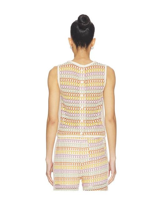 Central Park West Natural Celine Crochet Button Back Shell