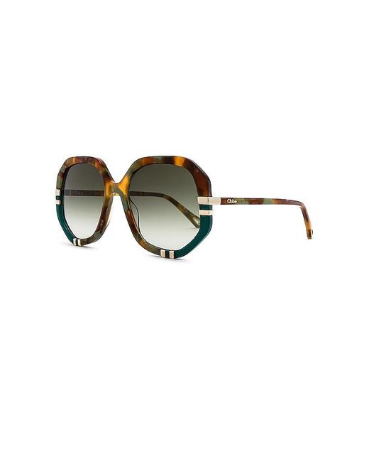 Chloé Brown West Geometrical Sunglasses
