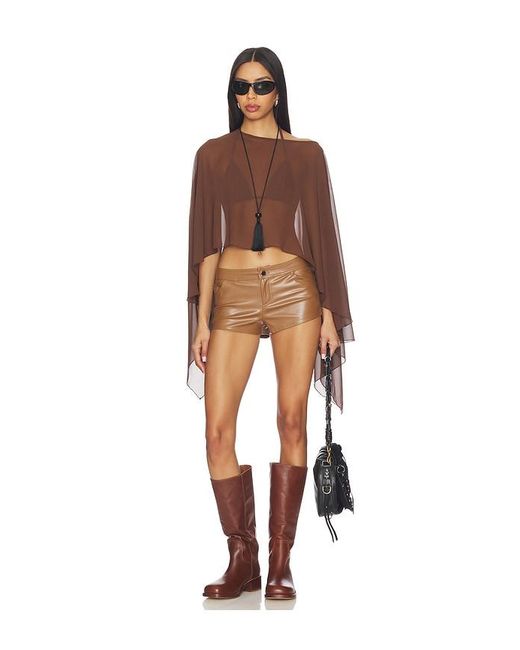 superdown White Gianna Faux Leather Shorts