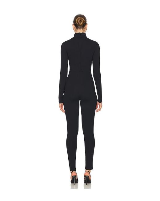 Susana Monaco Black Mock Neck Long Sleeve Jumpsuit