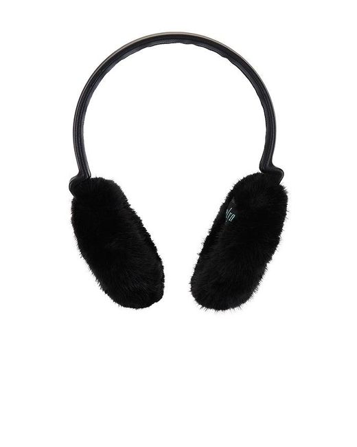 Jocelyn Black Faux Mink & Leather Earmuffs