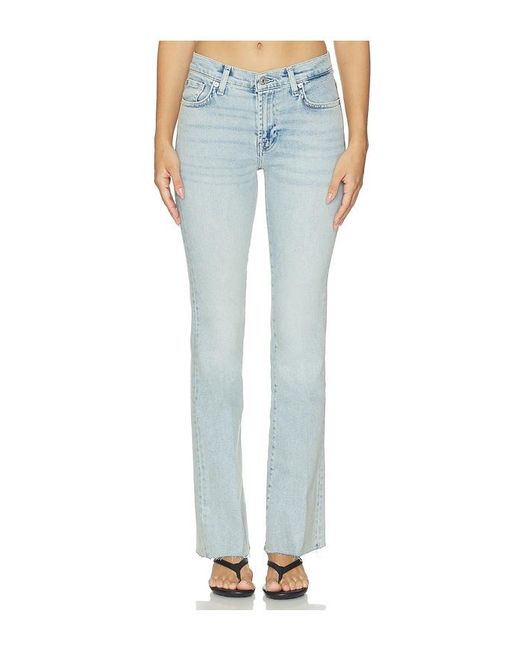 7 For All Mankind Blue Bootcut Tailorless Jean