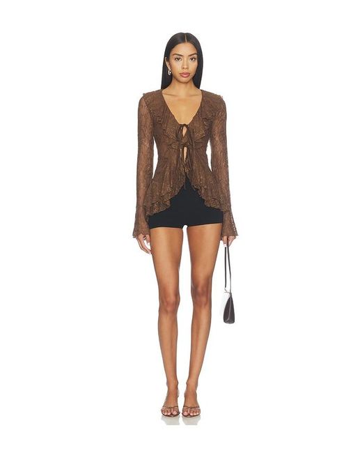 MORE TO COME Brown Alisia Top