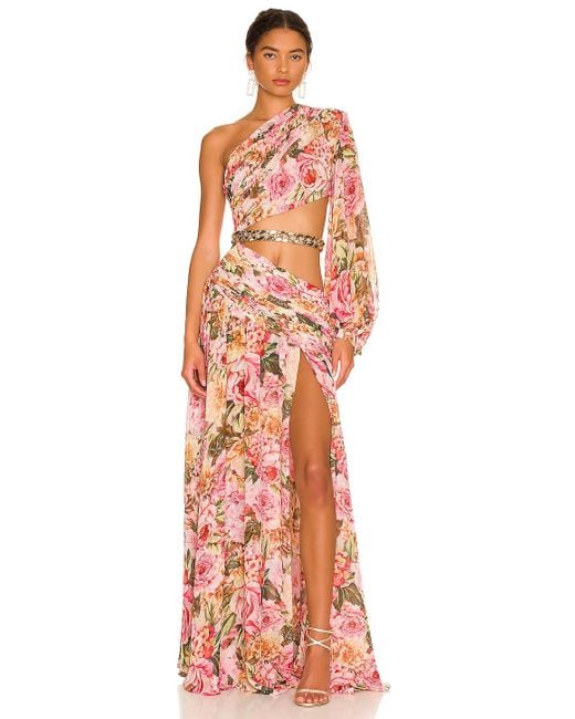 Bronx and Banco Pink Sienna One Sleeve Gown