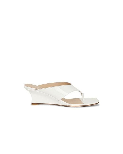 Stuart Weitzman White Vinnie Wedge Thong Sandal 50