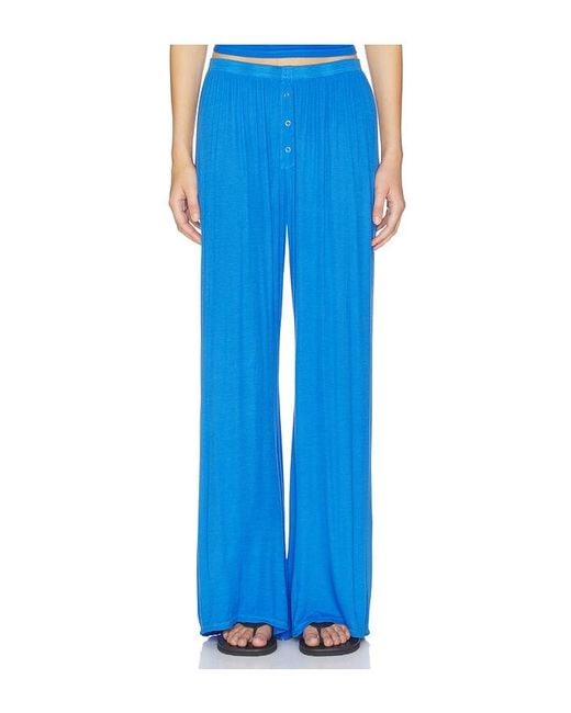 Michael Lauren Blue Laguna Wide Leg Pant With Snaps