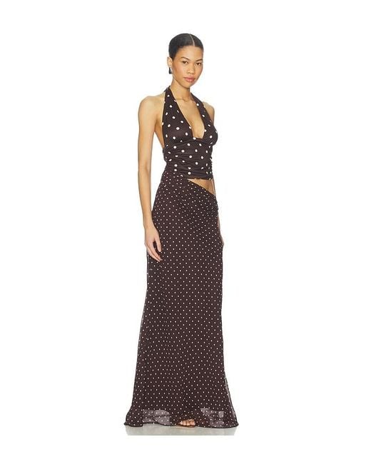 Runaway the Label Multicolor Valeria Halter Cutout Maxi Dress