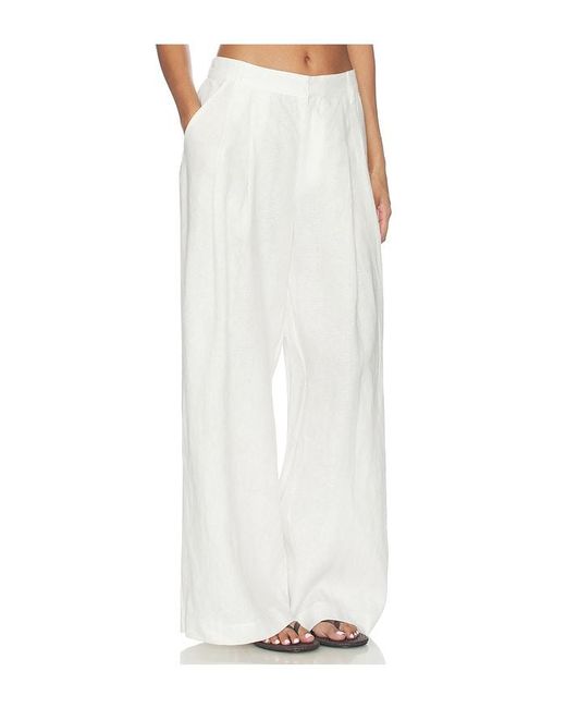 Enza Costa White Linen Easy Trouser