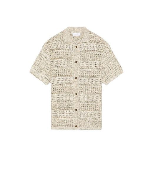 Les Deux White Elvin Structure Knitted Shirt for men