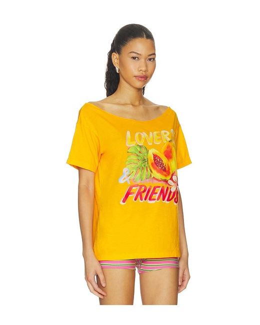 Lovers + Friends Yellow Tahiti Tee