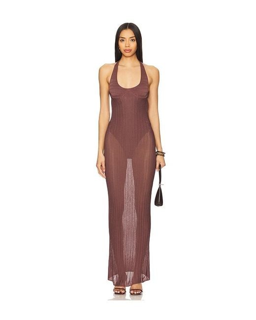 Nbd Brown Clover Maxi Dress