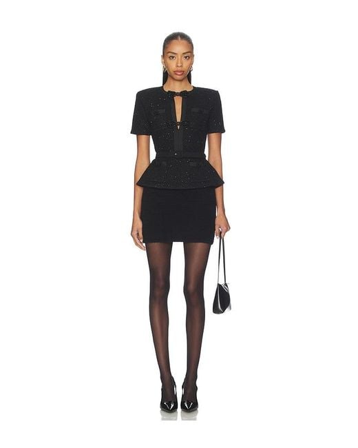 Self-Portrait Black Sequin Knit Top