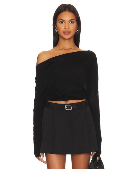 Enza Costa Black Tissue Cashmere Slouch Sweater