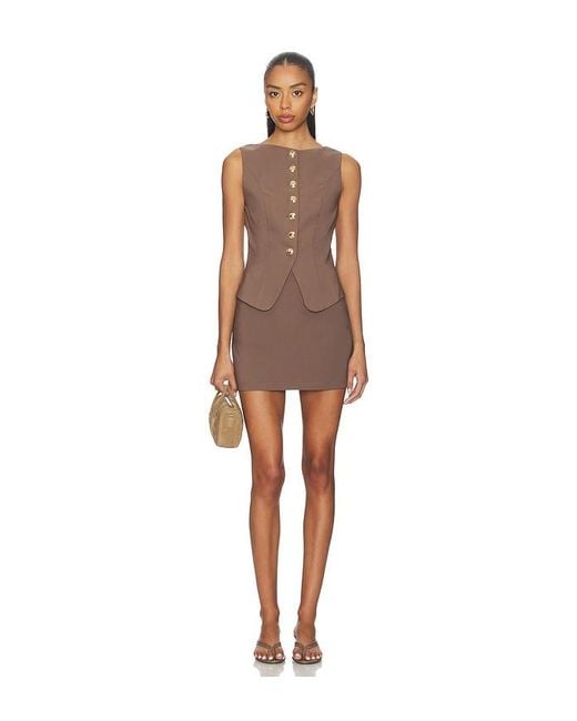 ALL THE WAYS Natural Breeta Mini Skirt Set