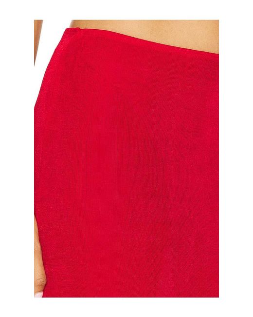 GUIZIO Red Selene Midi Skirt