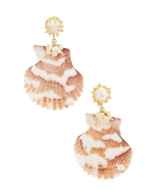 Brinker & Eliza White Calico Earrings