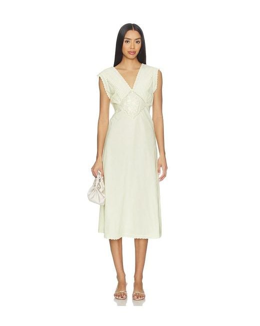 Free People White X Revolve Me + You Midi Slip Dress