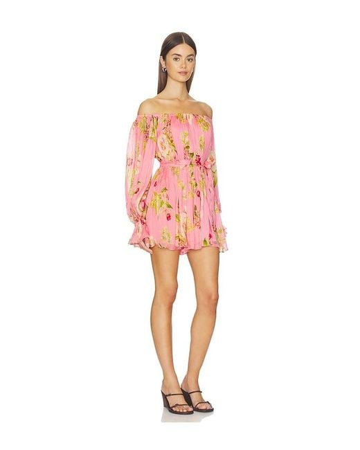 Hemant & Nandita Red Off Shoulder Romper With Tie Up Belt