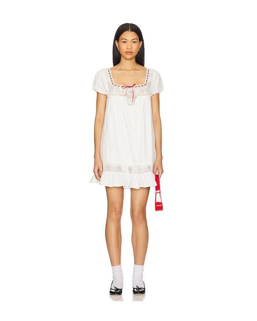 Frankie's Bikinis White X Bella Hadid Western Poplin Mini Dress