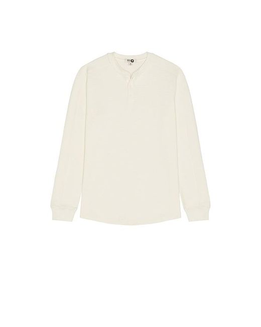 Barefoot Dreams White Waffle Thermal Henley for men