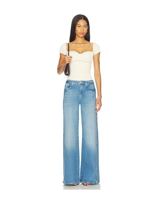 L'Agence Blue Beau High Rise T Seam Wide Leg