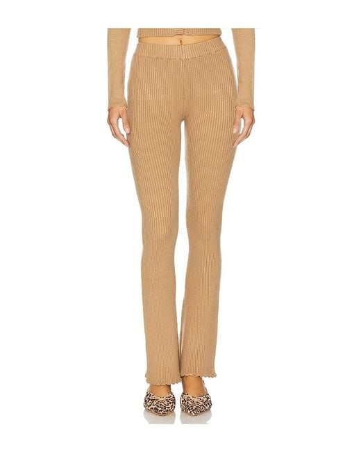 Frankie's Bikinis White X Bella Hadid Texas Ribbed Knit Pant