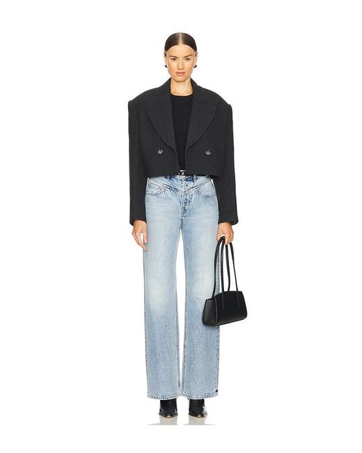 GRLFRND Blue Katya Seamed Loose Wide Leg Jeans