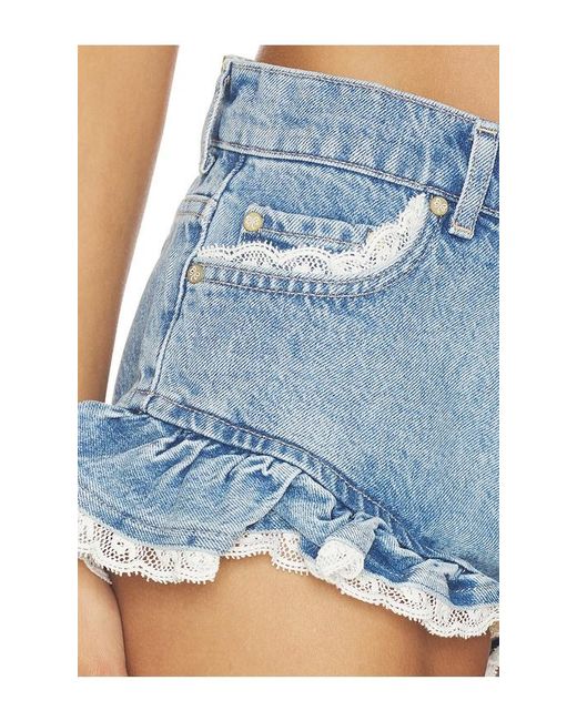 LoveShackFancy Blue Azalure Shorts