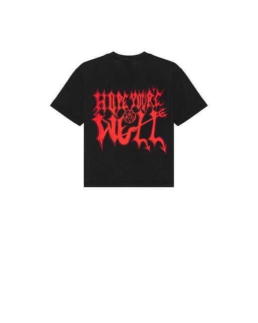 JUNGLES Red Wellness Distressed Tee for men