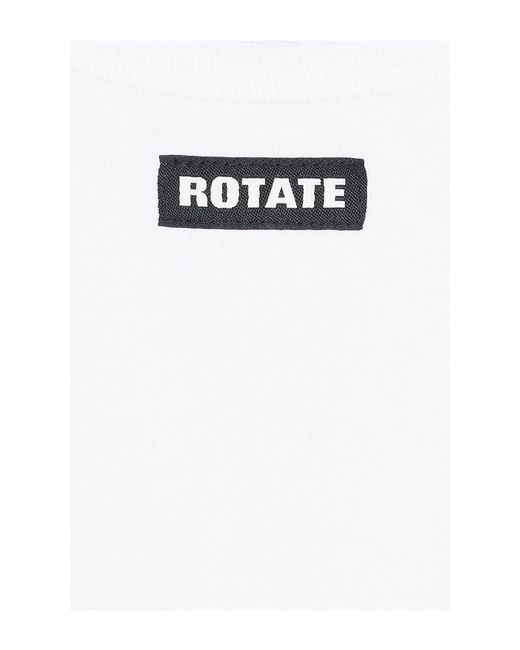 ROTATE BIRGER CHRISTENSEN White Ruffle Hem Tank Top
