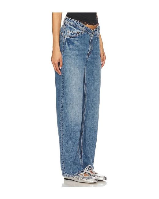 Lovers + Friends Blue V Front Curve Jeans