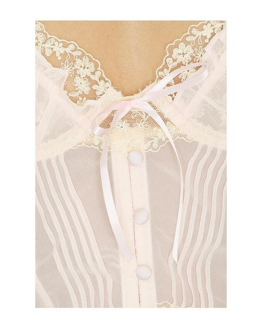 For Love & Lemons Natural Gilded Lace Bustier