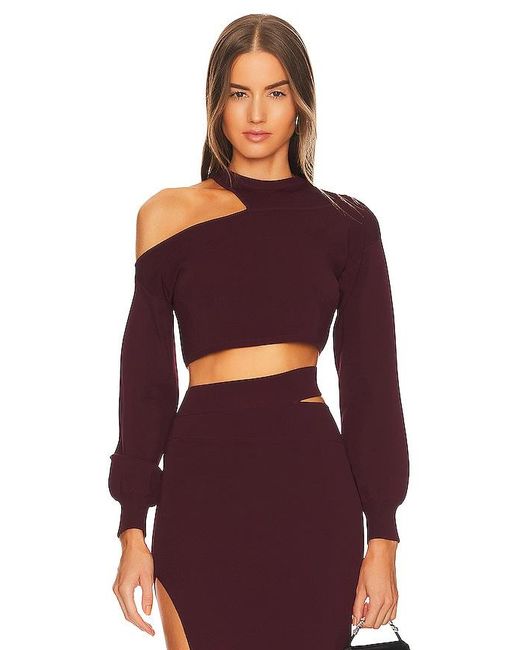 Michael Costello Red X Revolve Asym Cut Out Dolman Sweater