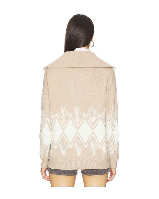Varley Natural Betty Jacquard Half Zip Sweater