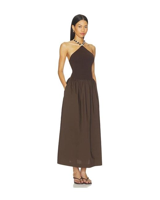 L'academie Brown 'Academie Jinjara Beaded Halter Dress