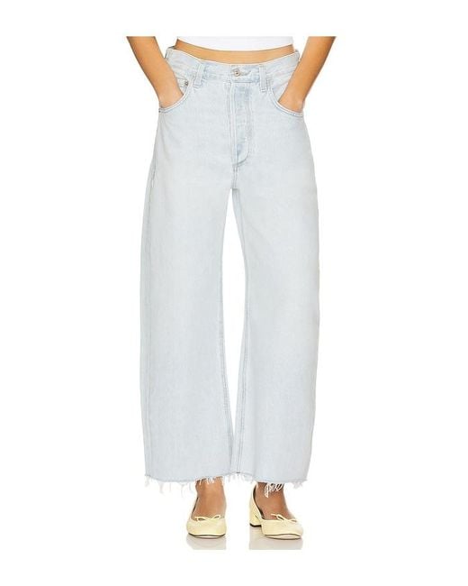 Citizens of Humanity White Ayla Undone Hem Crop Jeans