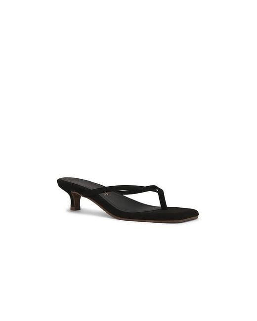 TKEES Black Julia Square Toe Suede Flip Flop