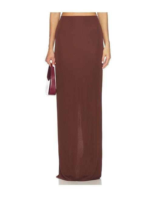 The New Arrivals Ilkyaz Ozel Brown Zada Jersey Skirt