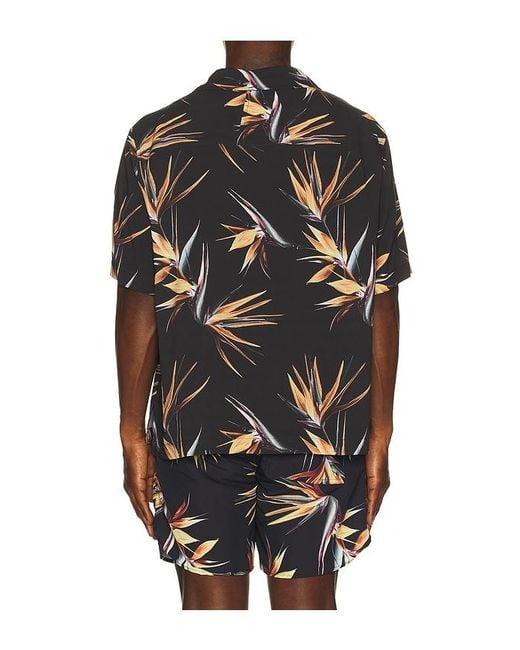 Rhude Black Regatta Club Hawaiian Shirt for men