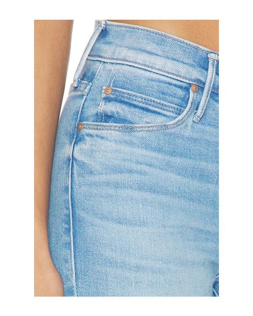 Mother Blue The Mid Rise Dazzler Crop Fray Jeans