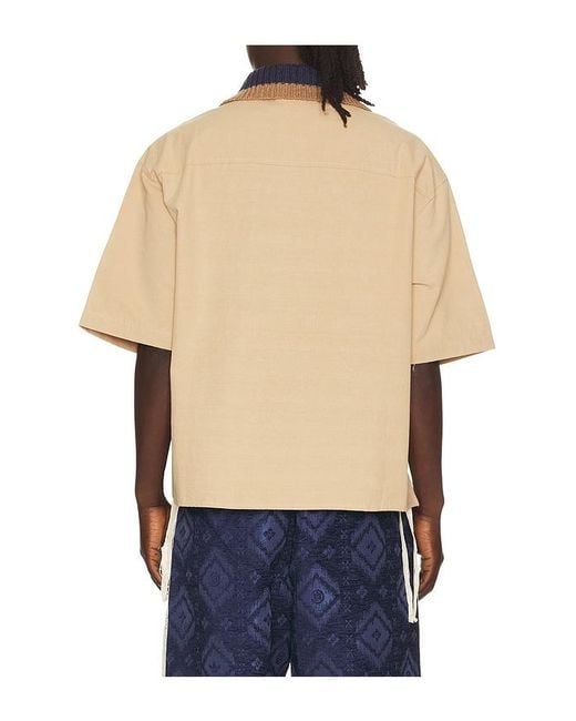 Adidas Originals Blue X Clot By Edison Chen Guayabera Shirt for men