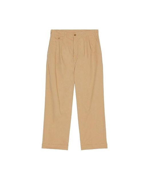 Beams Plus Natural 2 Pleats Trousers Twill for men