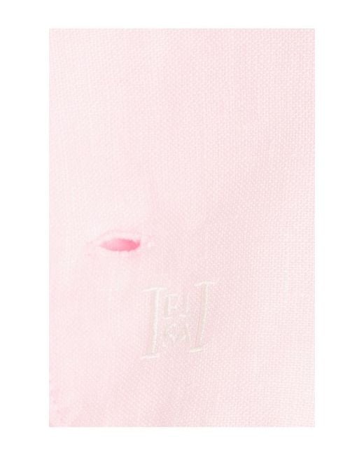 Helsa Pink Washed Linen Shirt