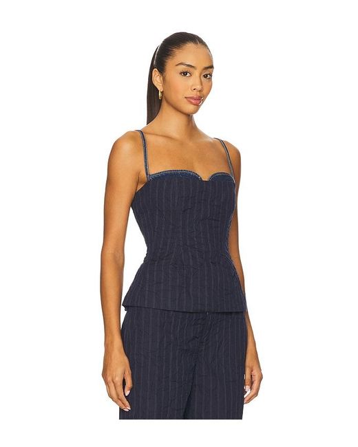Jonathan Simkhai Blue Jennings Bustier Top