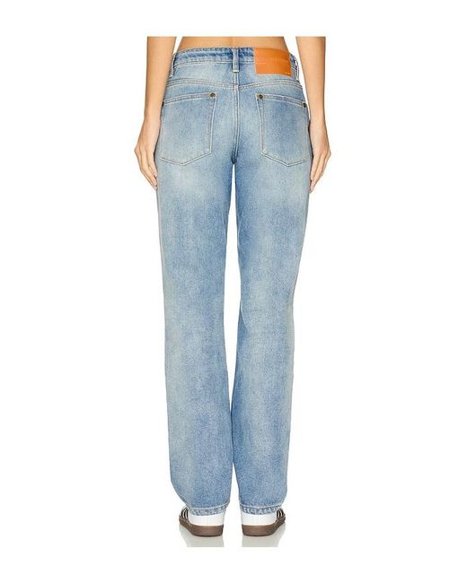 One Teaspoon Blue Truckers Mid Waist Straight Leg Jeans