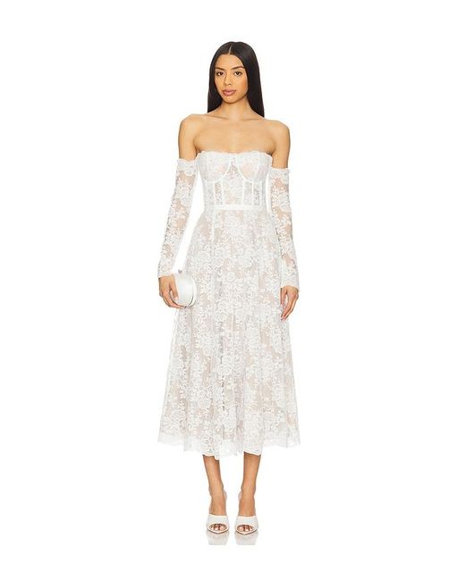 V. Chapman White Katherine Midi Dress