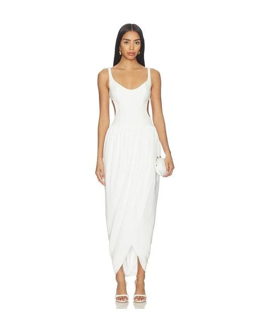 Amanda Uprichard White Marcelline Midi Dress