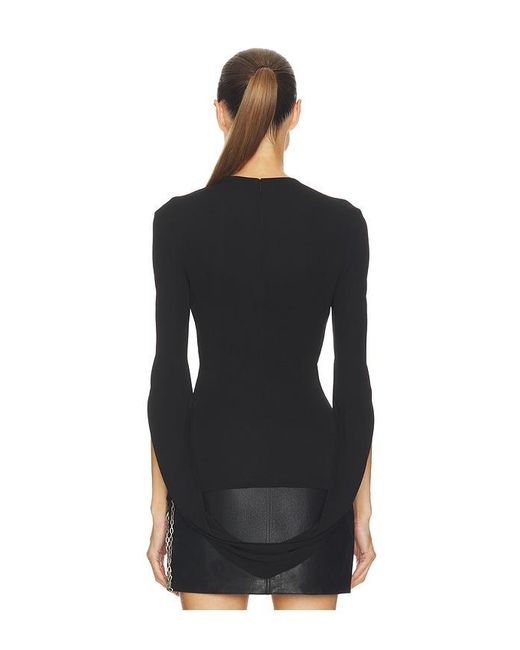 Alexander Wang Black Drape Back Sleeves Top